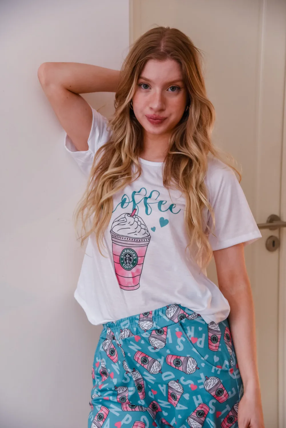 Pijama Largo Adulto Coffee