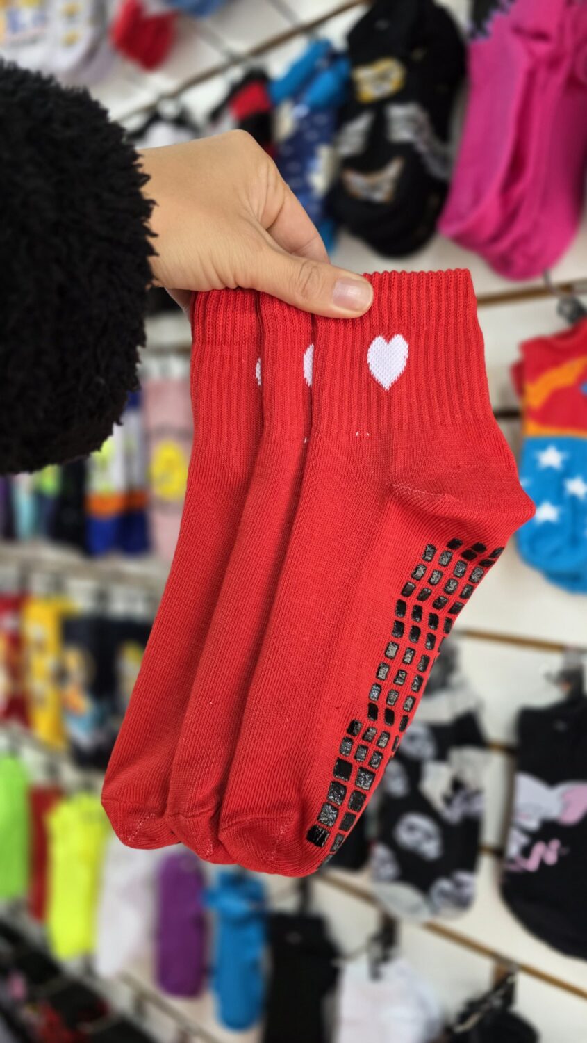 Deportiva Antideslizante Tenis/ Soquete Puño Alto Corazon Base Roja Pilates/ Yoga – CSK